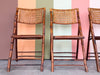 Set of Four Bamboo and Cane Folding Chairs