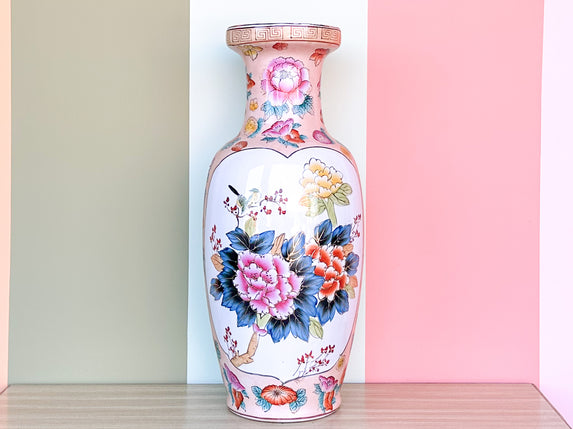 Colorful Large Chinoiserie Vase