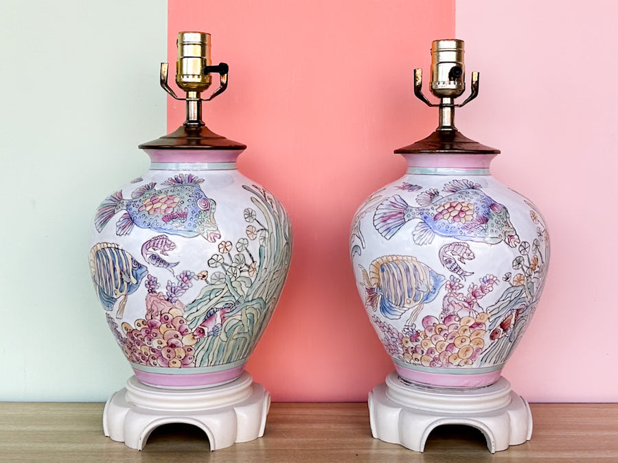 Pair of Under the Sea Fish Lamps