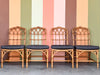Set of Four Rattan McGuire Style Cathedral Dining Chairs