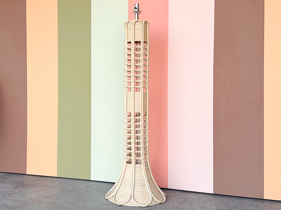 Old Florida Rattan Floor Lamp