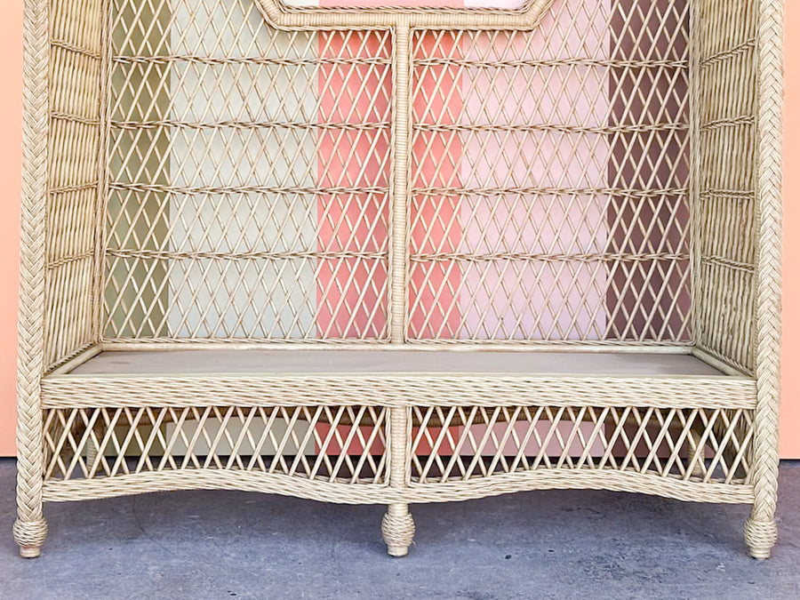 High Back Braided Rattan and Wicker Sette