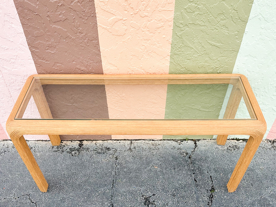 Coastal Pencil Reed Rattan Console