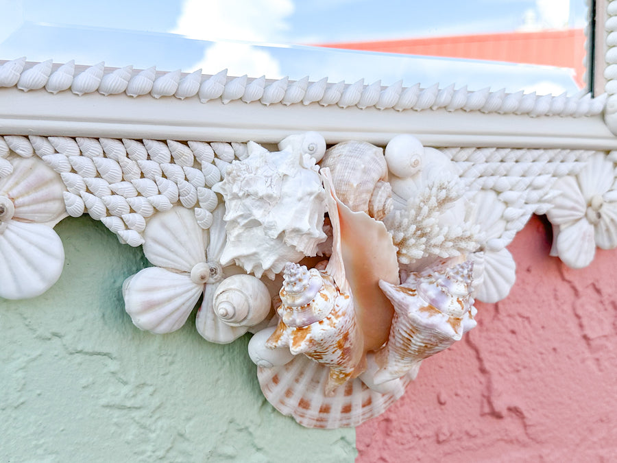 Beautiful Blush Shell Mirror