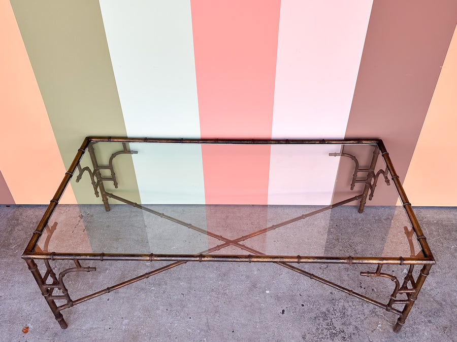 Metal Italian Faux Bamboo Coffee Table