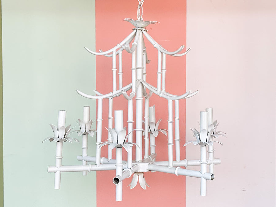 Faux Bamboo Pagoda Chandelier