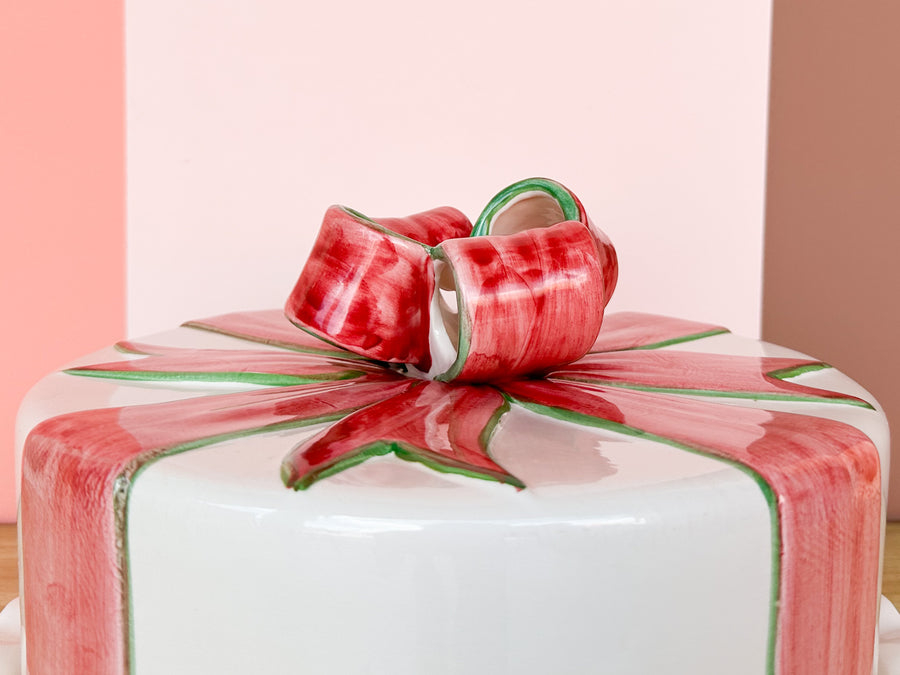 Holiday Bow Cake Plate