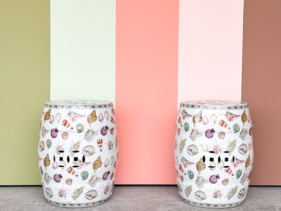 Pair of Shell Chic Garden Seats