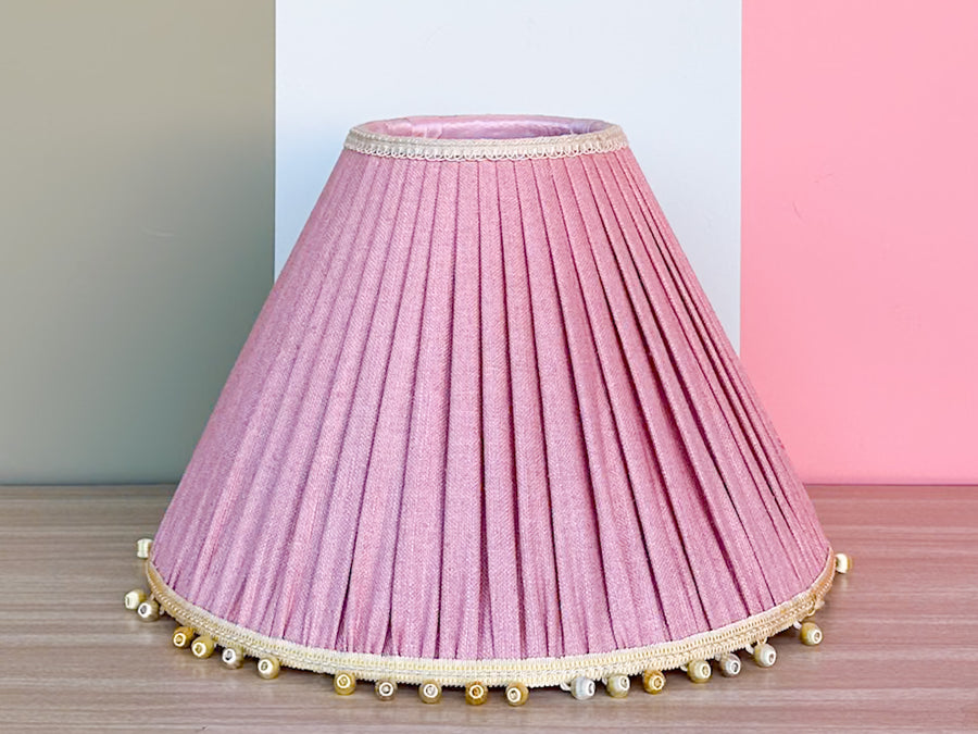 Pair of Kips Bay Show House White Palm Lampshades