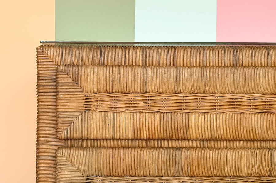 Coastal Cool Rattan Wrapped Dresser