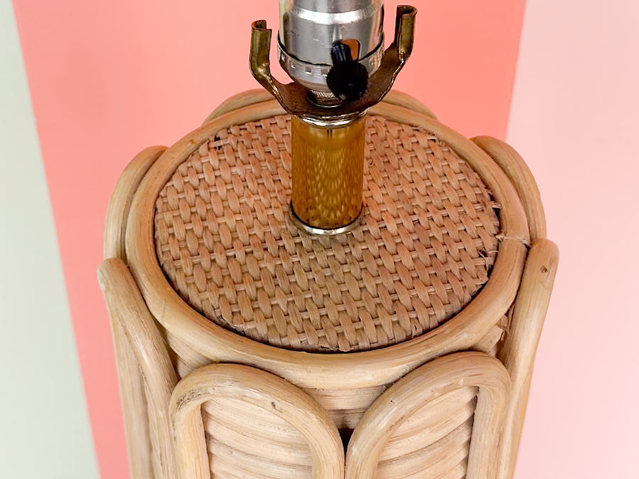 Old Florida Rattan Floor Lamp