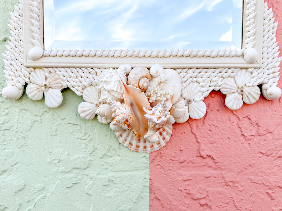 Beautiful Blush Shell Mirror