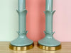 Pair of Seafoam Roche Style Lamps