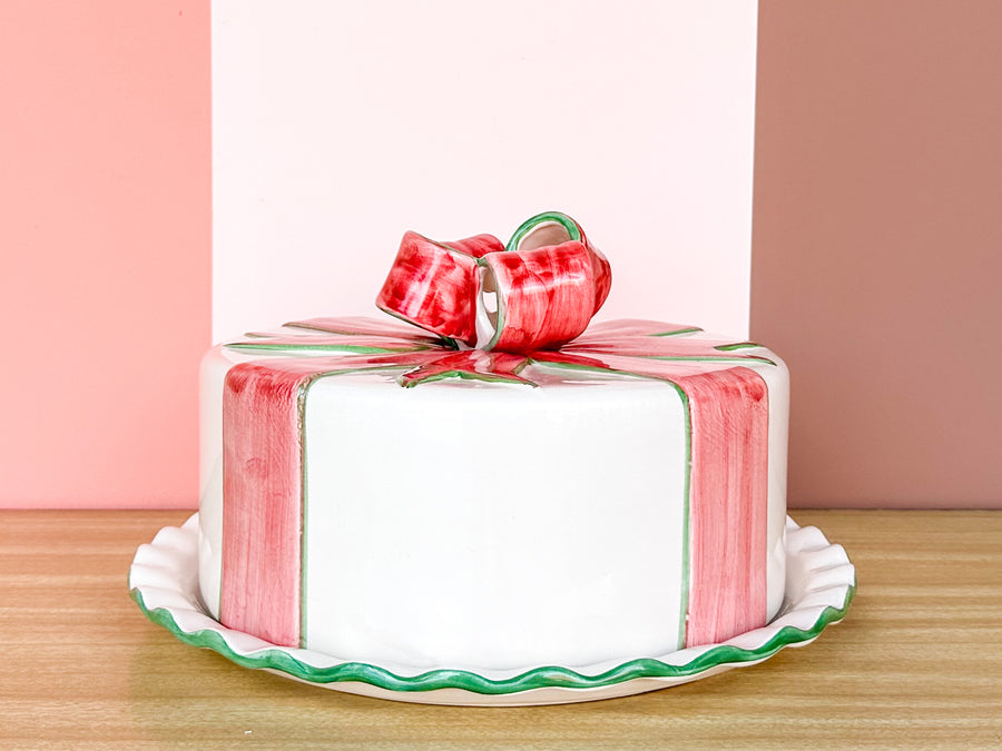 Holiday Bow Cake Plate