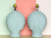 Pair of Sea Blue Shell Lamps