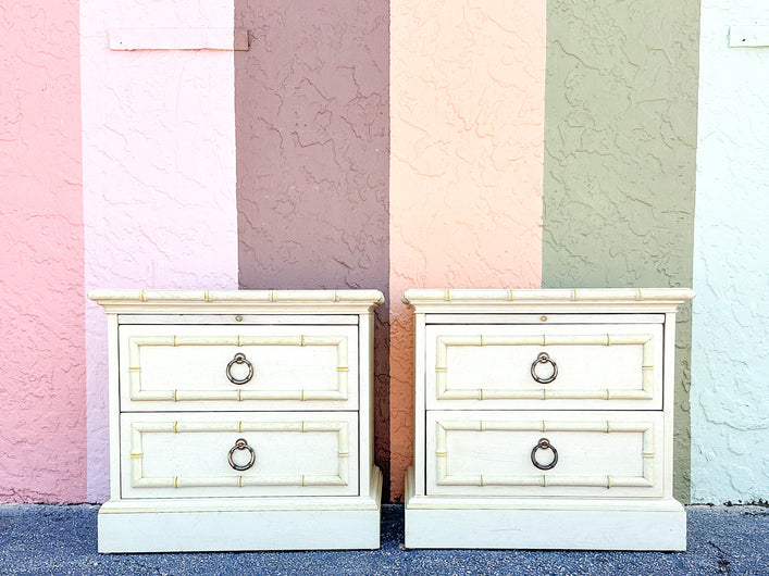 Pair of Faux Bamboo Nightstands