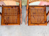 Set of Four Bamboo and Cane Folding Chairs