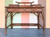 Tortoiseshell Rattan Pagoda Desk and Chair