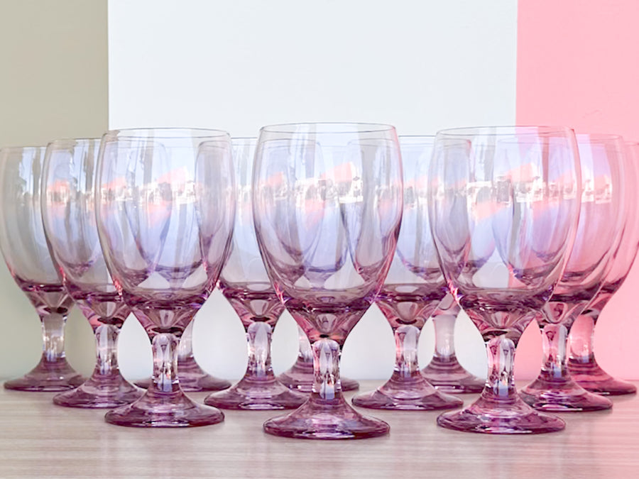 Set of Six Lilac Glassware