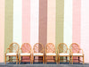 Set of Six McGuire Style Cracked Ice Rattan Dining Chairs