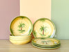 Set of Eight French Palm Tree Dinnerware