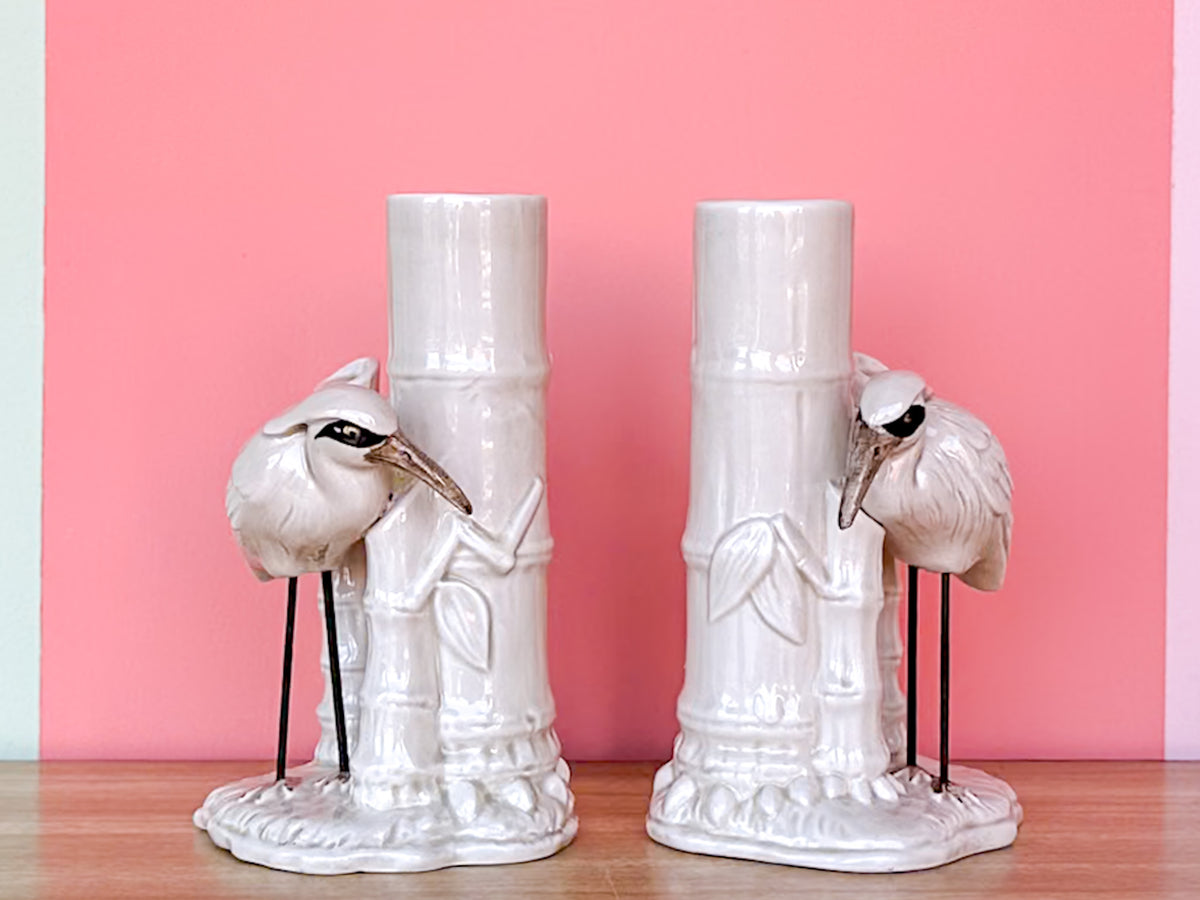 Fitz and Floyd Egret Candle Holders