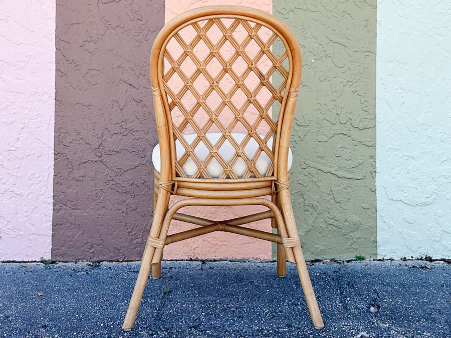 Lattice Rattan Game Table and Chairs