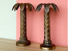 Pair of Brass Palm Tree Candle Holders