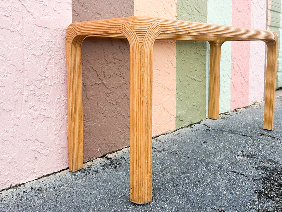 Coastal Pencil Reed Rattan Console