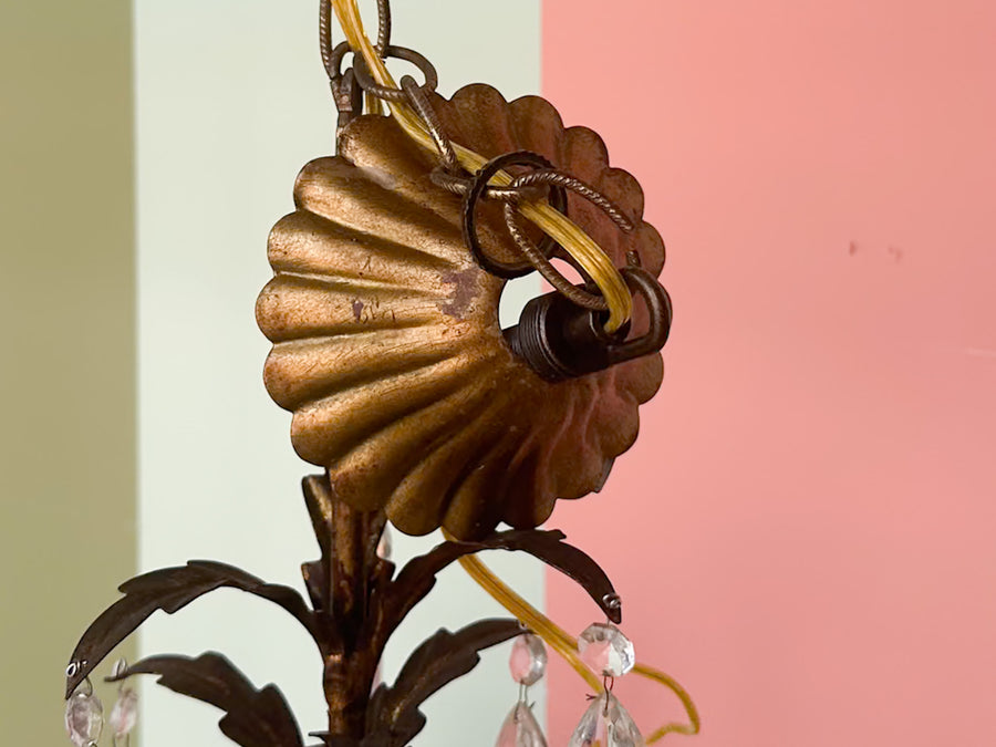 Italian Gilt and Crystal Chandelier