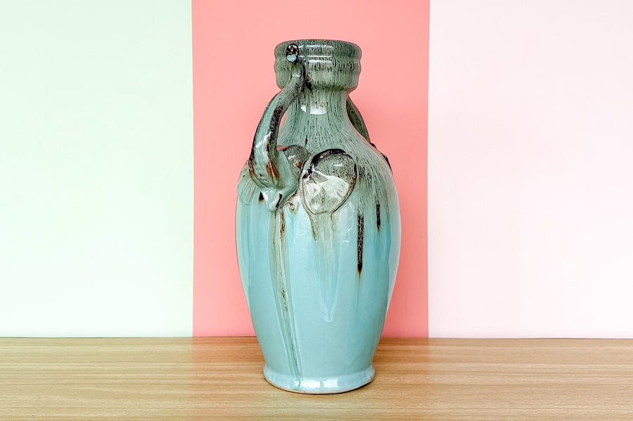 Drip Glaze Ceramic Elephant Vase