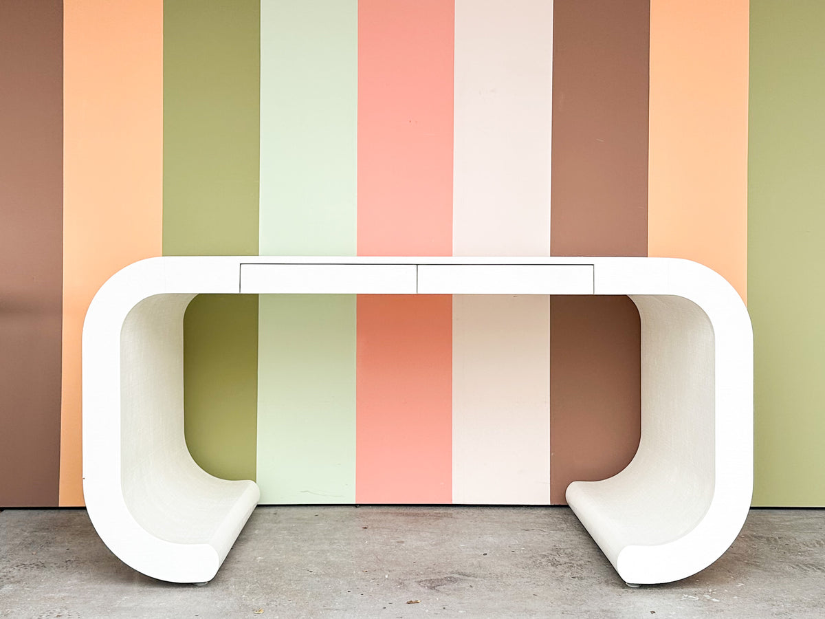 Large Made Goods Faux Raffia Desk