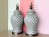 Pair of Seafoam Swirl Lamps