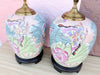Pair of Colorful Butterfly Wildwood Lamps
