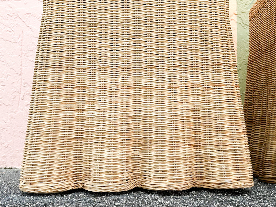 Pair of Modern Draped Wicker Side Tables