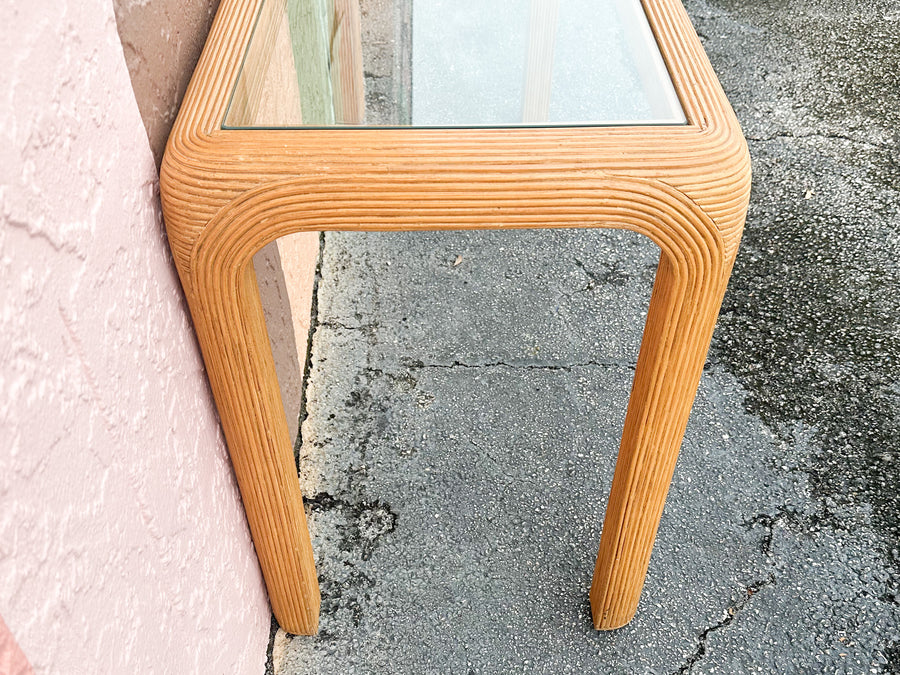 Coastal Pencil Reed Rattan Console