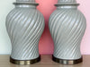 Pair of Seafoam Swirl Lamps
