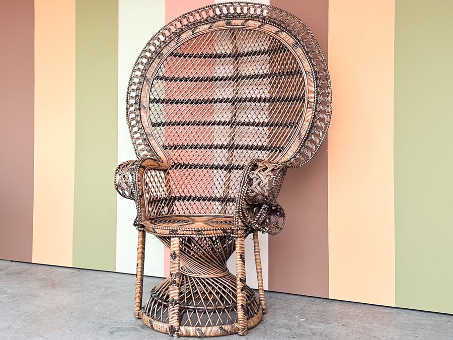 Dark Rattan Peacock Chair