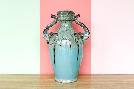 Drip Glaze Ceramic Elephant Vase