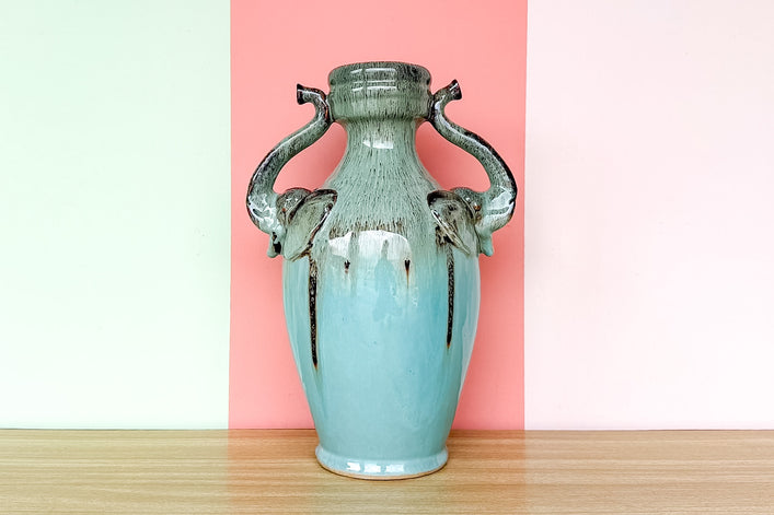 Drip Glaze Ceramic Elephant Vase