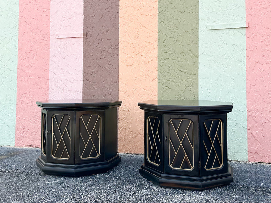 Dorothy Draper Style Chippendale Side Tables