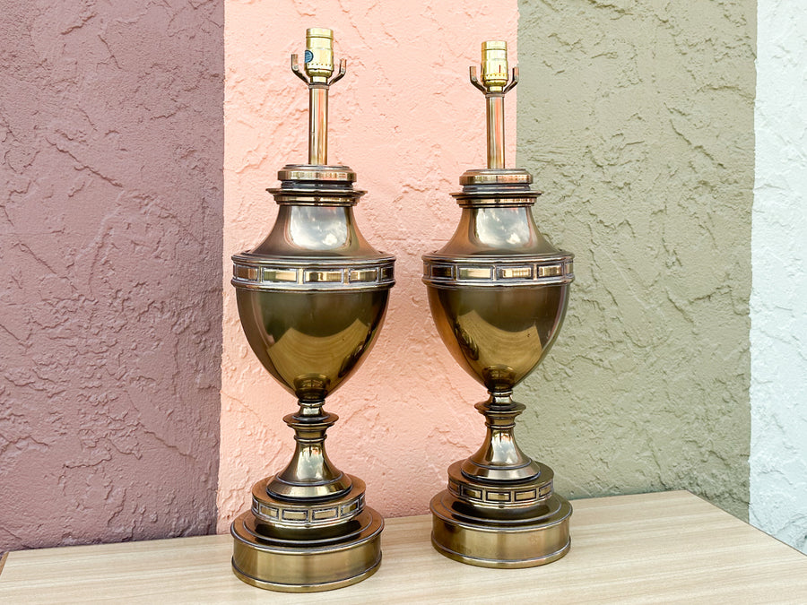 Pair of Stiffel Brass Trophy Lamps
