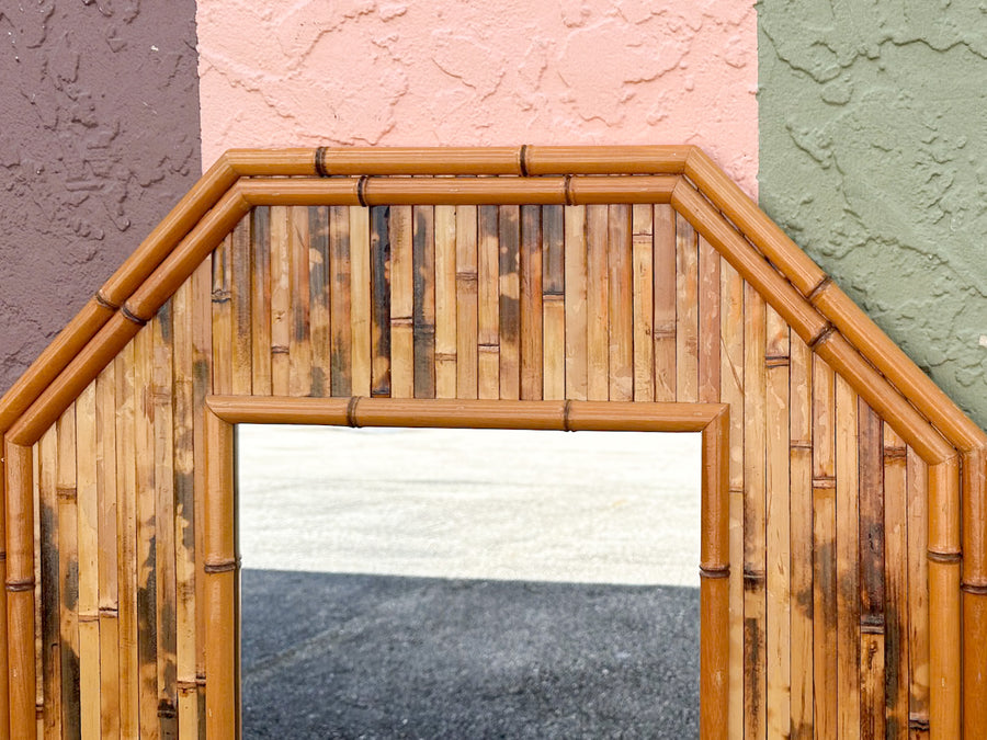 Split Bamboo Octagon Mirror