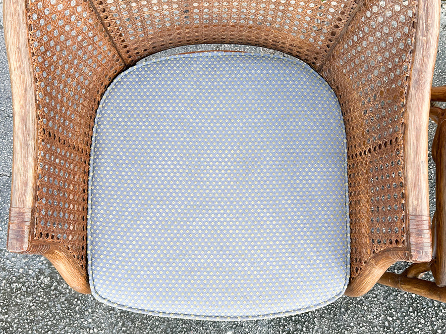 Pair of Handsome Cane Barrel Chairs