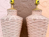 Pair of Pink Sands Basket Lamps