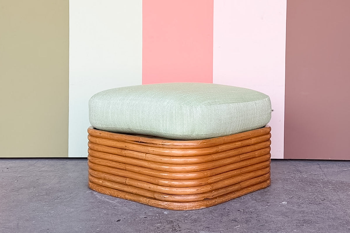 Frankl Style Nine Band Rattan Ottoman