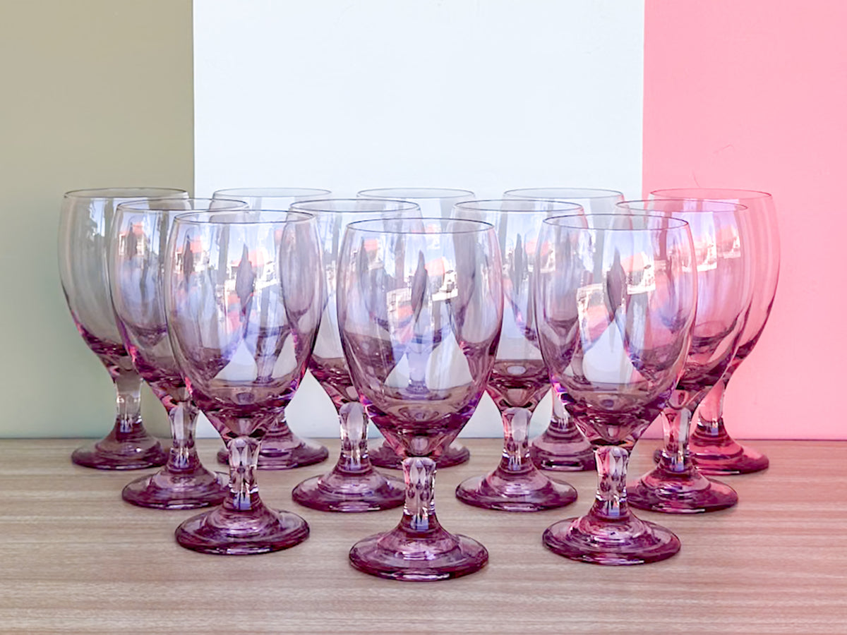 Set of Six Lilac Glassware