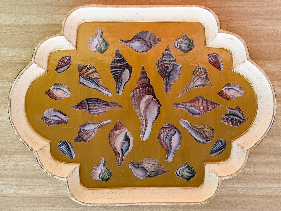 Medium Regency Chic Decoupage Shell Tray
