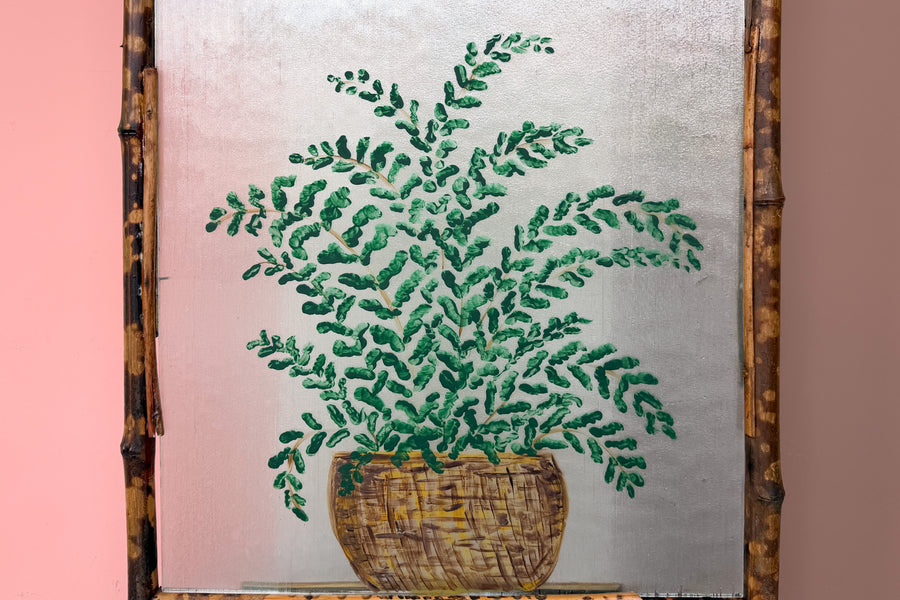 Hand Painted Tortoiseshell Bamboo Fireplace Screen