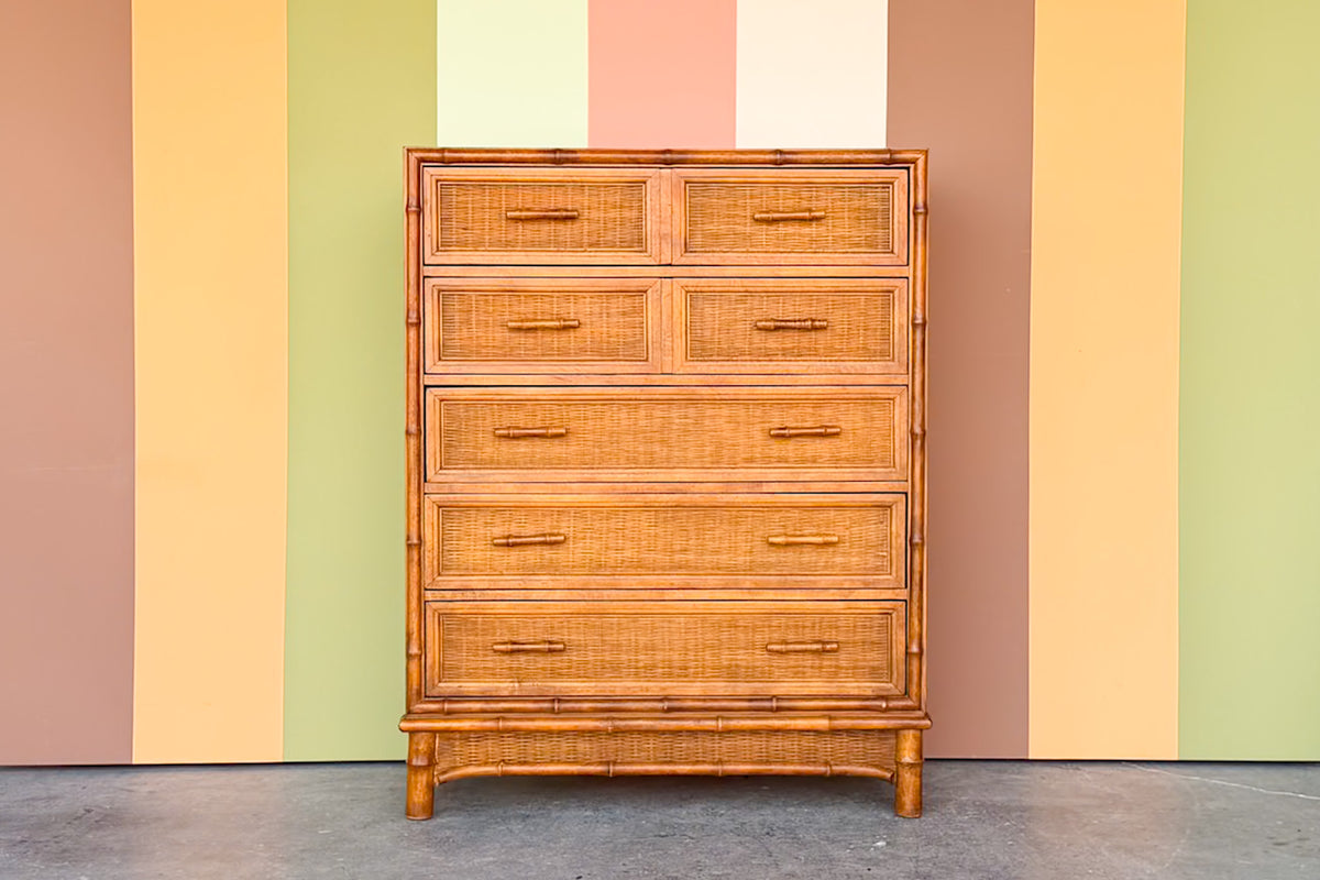 Island Style Faux Bamboo Tall Chest
